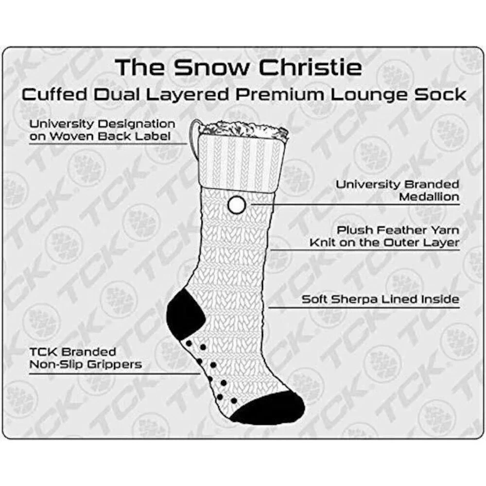 TCK IQ University of California Snow Christie Sherpa Slipper Socks